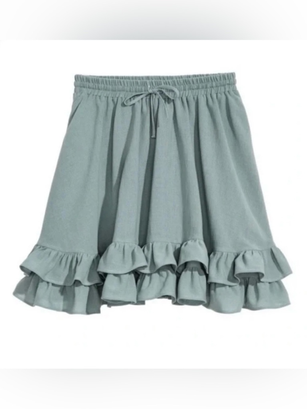 New H&M NWOT Teal Ruffle A-Line Skirt